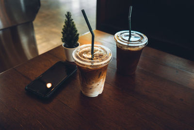 Close-up of coffee on table