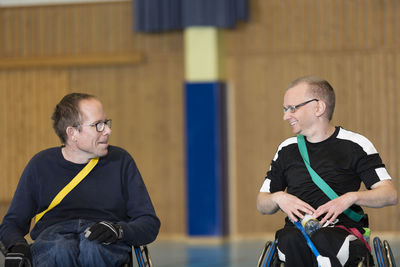 Disabled men in gym