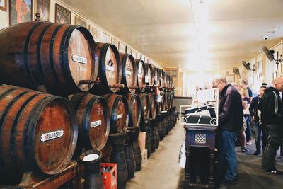 Full frame shot of beer in building