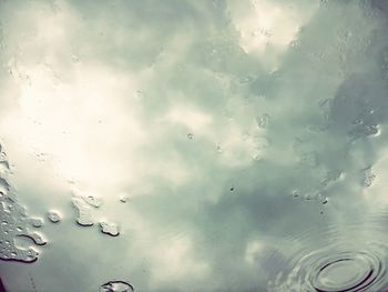 Full frame shot of water drops against sky