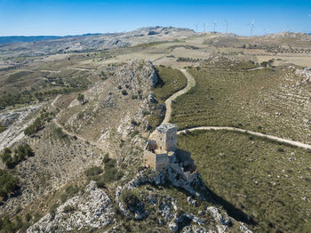 Aerial view of landscape against sky