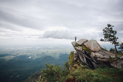 Scenic view of mountain against sky