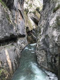 Scenic view of waterfall