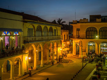 Illuminated street light at night