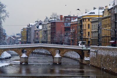 Bridge over river in city