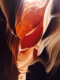 Low angle view of antelope canyon