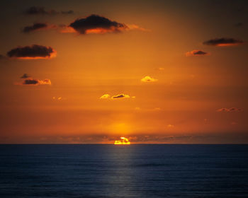 Scenic view of sea at sunset