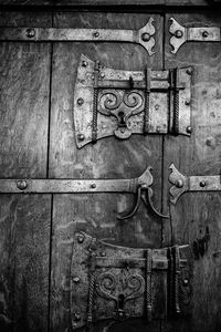 Close-up of rusty metal door