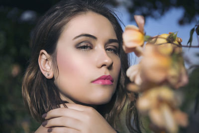 Close-up portrait of woman