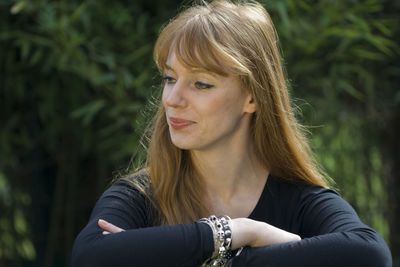 Close-up portrait of young woman