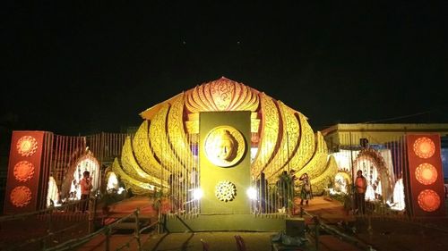 View of illuminated building at night