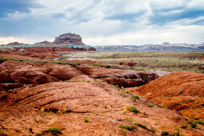 Scenic view of rock formation against sky