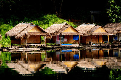 Houses by lake in thailand