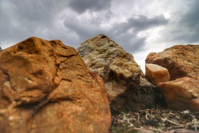 Rock formations against sky