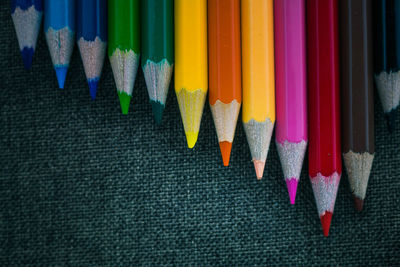 Close-up of colored pencils