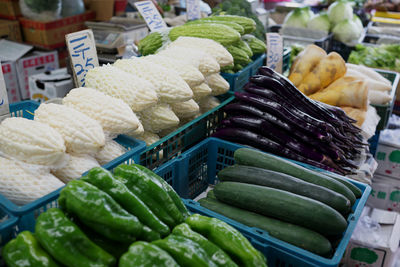 Close-up of vegetables for sale at market stall