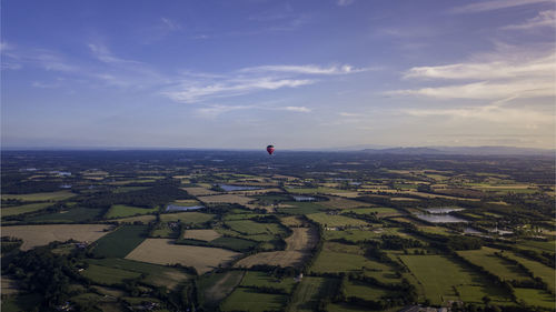 Hot air balloon drone view