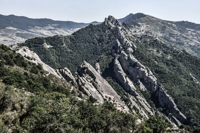 High angle view of mountain range