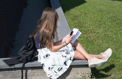 Woman using mobile phone