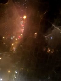 Illuminated lights at night
