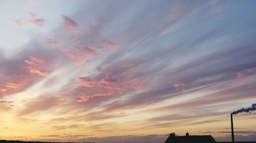 Low angle view of sky during sunset