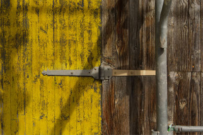 Close-up of old wooden door