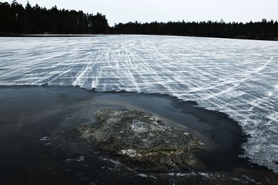 Scenic view of snow covered landscape