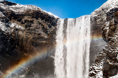 Scenic view of waterfall