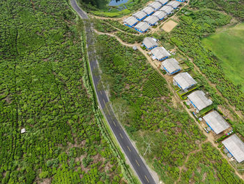 High angle view of road