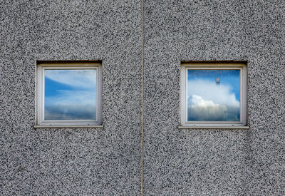 Close-up of window against sky