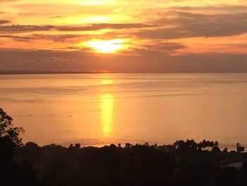 Scenic view of sea at sunset