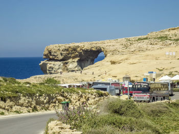 Empty road along sea