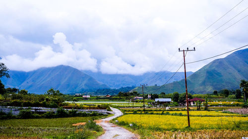 Scenic view of mountains against sky