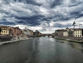City against cloudy sky