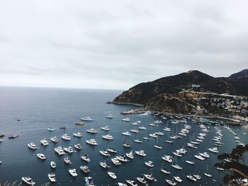 High angle view of sea against sky