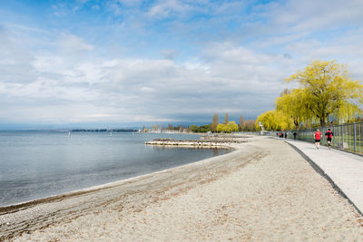 Scenic view of beach against sky