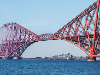 Bridge over river against clear sky