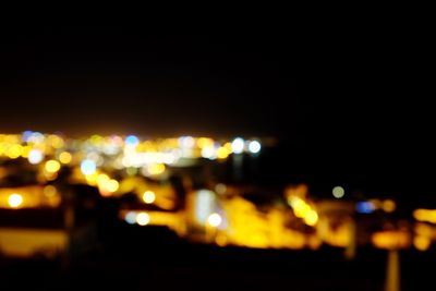 Defocused lights in city at night