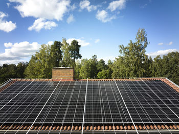 Solar panels on house roof