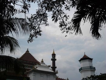 Low angle view of temple against sky