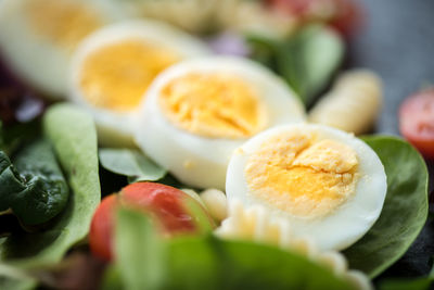 Close-up of boiled eggs