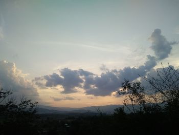 Scenic view of silhouette landscape against sky during sunset