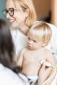 Mother and daughter at home