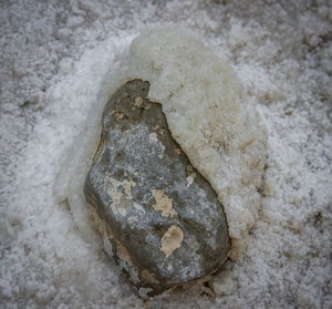 High angle view of sand on beach