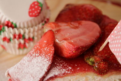 Close-up of strawberries in plate