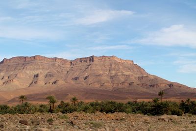 Rock formation with sky in background