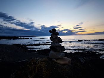 Stack of pebbles on beach