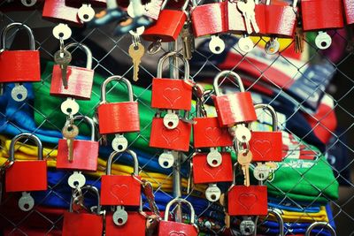 Full frame shot of padlocks