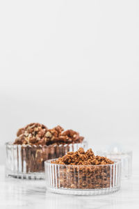 Close-up of dessert in plate on table