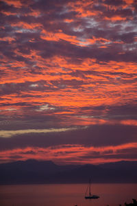 Scenic view of dramatic sky during sunset